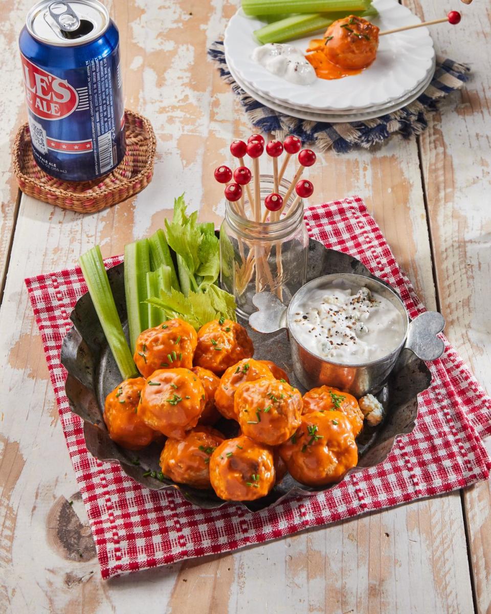 Blue Cheese-Stuffed Buffalo Chicken Meatballs