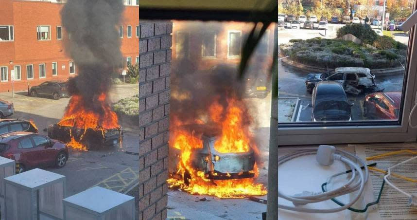 英國利物浦一家婦幼醫院發生汽車爆炸事件。（圖／翻攝自推特）