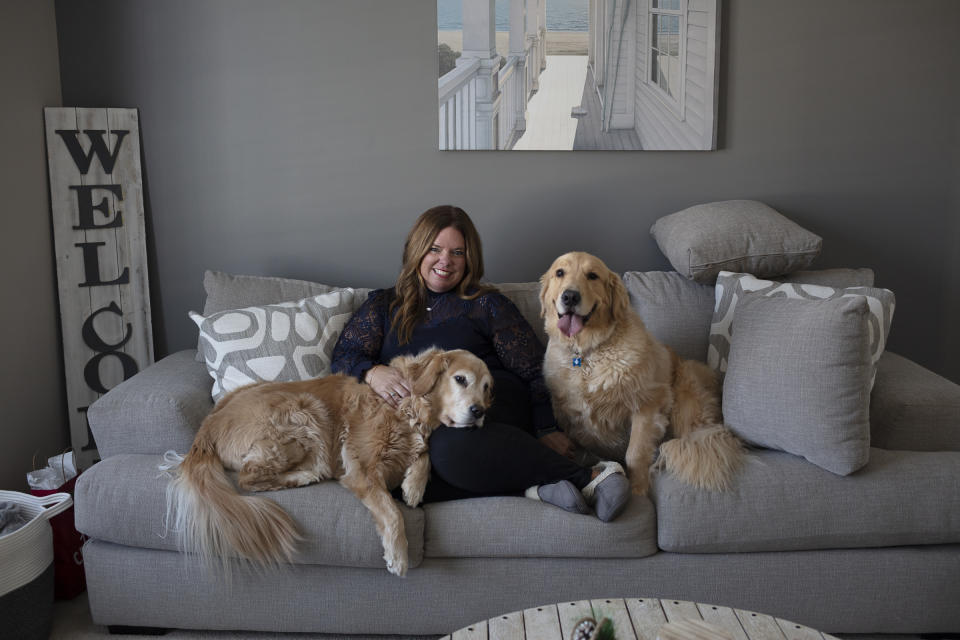 Kelly Saposnick at her home in Clifton Park, N.Y. (Nadia Sablin for The Washington Post)