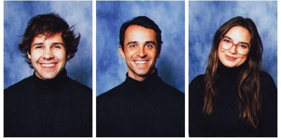 Dispo team-- Alexis Ohanian, David Dobrik, and Dispo CEO Daniell Liss. Top left to right: Dobrik, Liss, Natalie Mariduena.  Bottom, left to to right: Regynald Augustin, Ohanian, Briana Hokanson