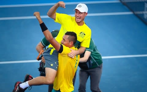 Hewitt's relationship with Kyrgios also appears to have soured - Credit: AFP