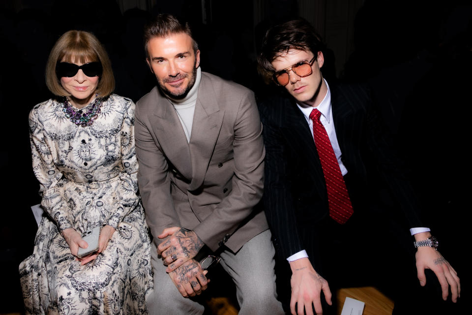 Anna Wintour, David Beckham and Cruz Beckham