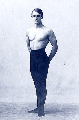 Salem native A.C. Gilbert was a star athlete at Pacific and Yale university and went on to win a gold medal in pole vault at the 1908 Olympics. This photo was taken his first year at Yale, when he won an intercollegiate wrestling championship.