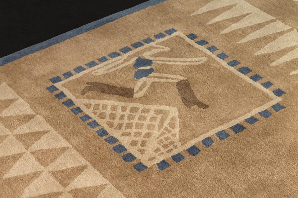 “Mrs. Tependris in the Paris 2024 Olympics” hand-tufted carpet.