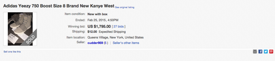 Kanye Yeezy Boost Ebay