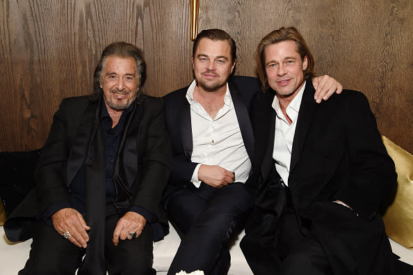 Al Pacino, Leonardo DiCaprio and Brad Pitt attend 2020 Netflix SAG After-Party at Sunset Tower in Los Angeles, California, on January 19, 2020. | Michael Kovac—Getty Images for Netflix