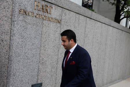 FILE PHOTO: Saudi Arabian ambassador to the United States Prince Khalid bin Salman bin Abdulaziz arrives on Capitol Hill in Washington, U.S., July 24, 2017. REUTERS/Aaron P. Bernstein