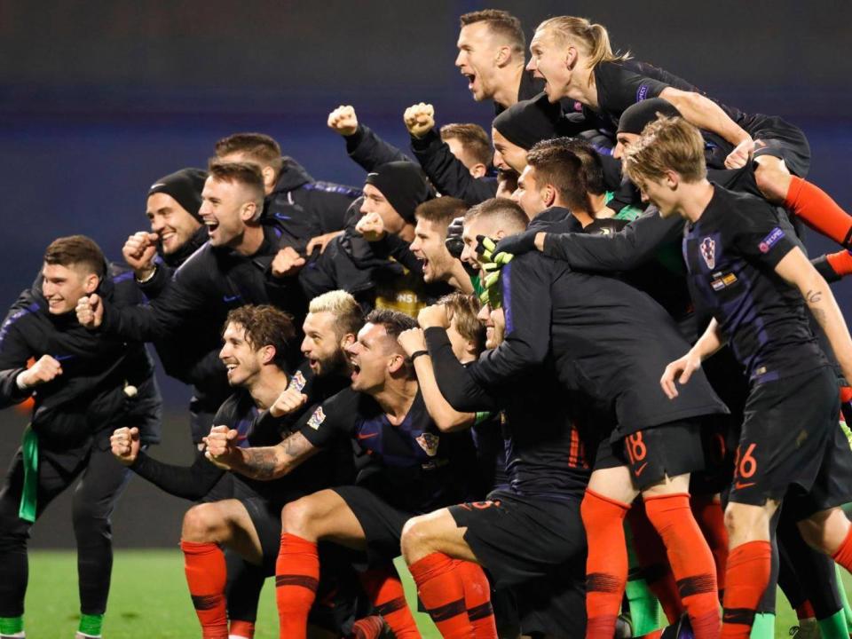 Croatia celebrated their dramatic victory in Zagreb (EPA)