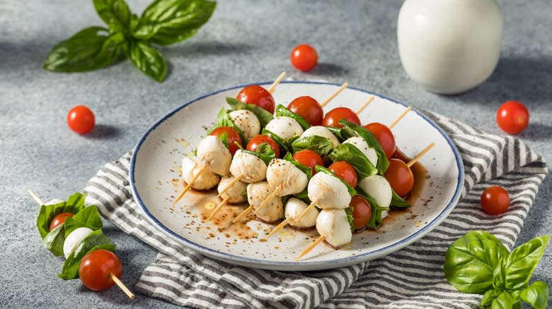 Caprese salad on skewers