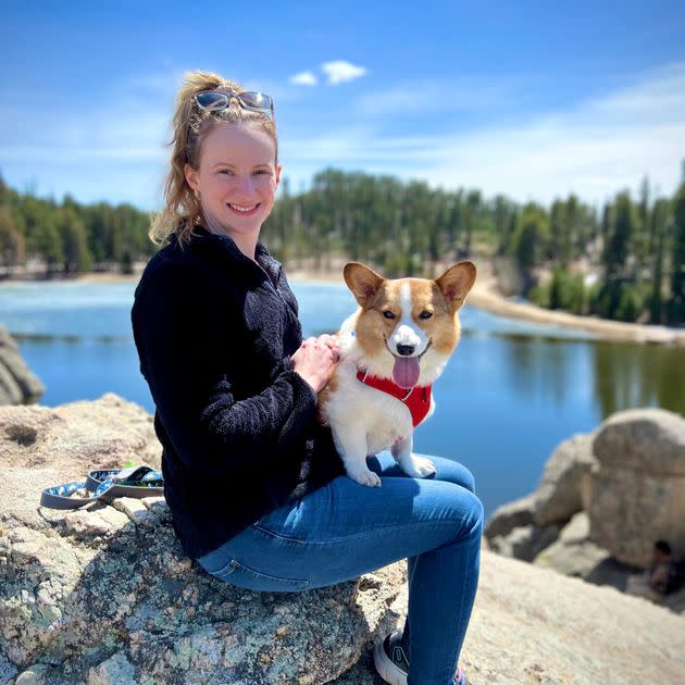 Betty Bowman and her dog, Crumpet.