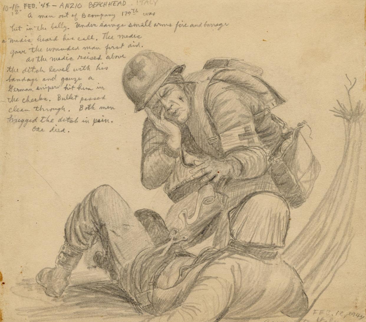 At the National Cowboy & Western Heritage Museum in OKC, the exhibit "Nations at War! Field Sketches of a Pawnee Warrior" showcases drawings created by Pawnee soldier Brummett Echohawk during his service with the 45th Infantry Division in World War II.