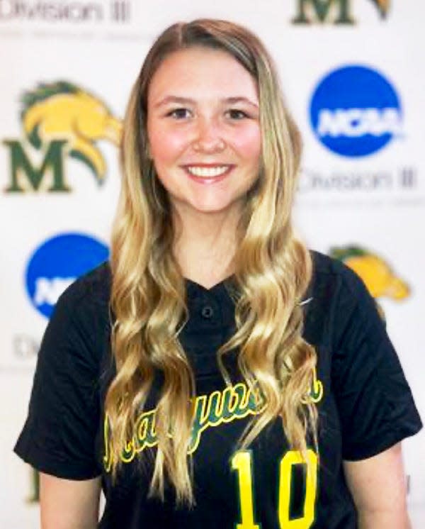 Former Honesdale softball standout Marissa Gregory now stars for Marywood University. The freshman phenom pitched the first-ever seven-inning perfect game in school history Wednesday versus Centenary.
