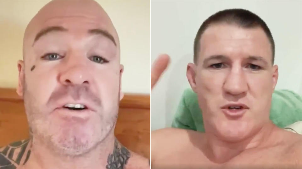 Pictured here, Lucas Browne and Paul Gallen have both traded barbs on social media.