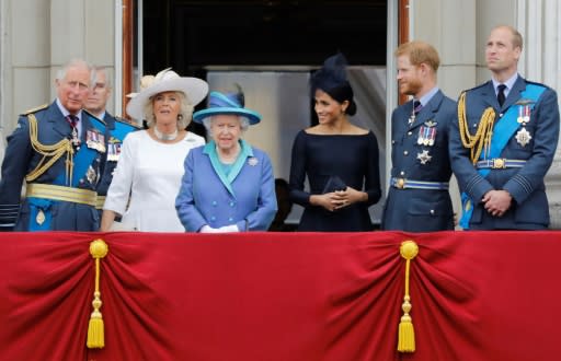 Senior royals including Harry's father Prince Charles (L) and brother Prince William (R) will attend the crisis meeting with the queen