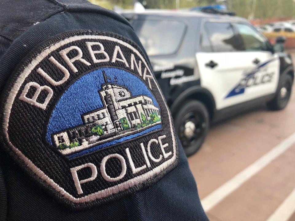 Pictured is a patch sewn onto a Burbank police officer's uniform.