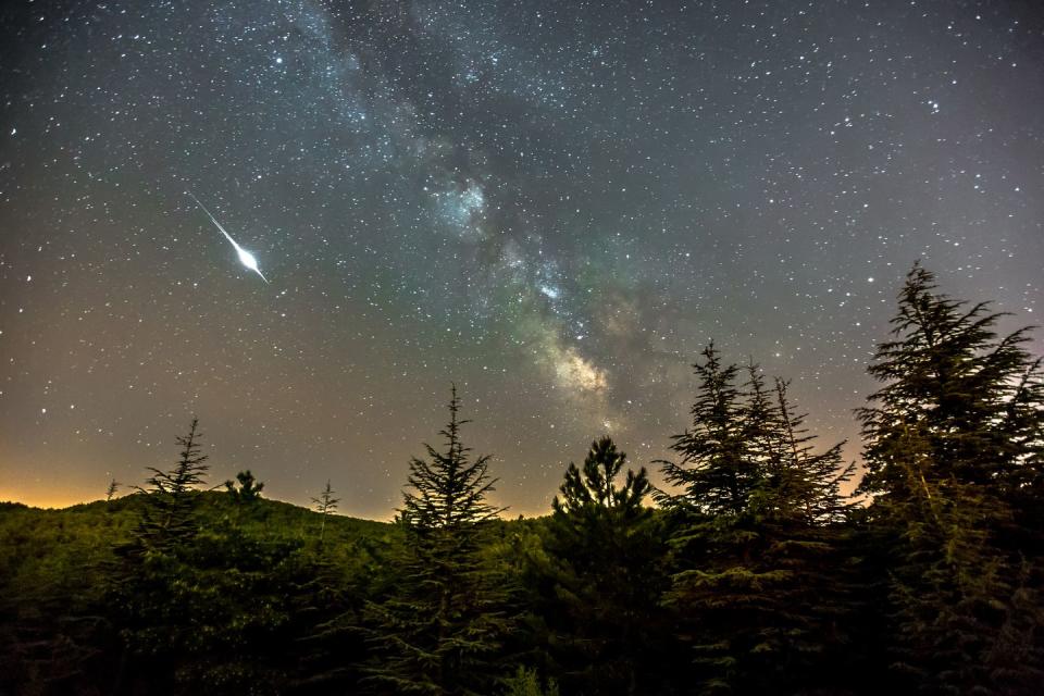 milkyway and a shooting star