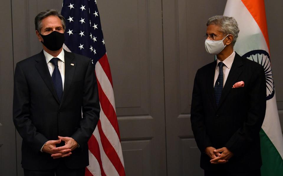 U.S. Secretary of State Antony Blinken attends a news conference with India's Foreign Minister Subrahmanyam Jaishankar - Ben Stansall/Pool/REUTERS