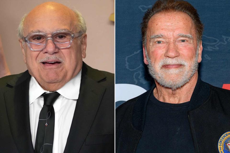 <p>Jeff Kravitz/FilmMagic; Ivan Apfel/Gett</p> Danny DeVito, Arnold Schwarzenegger.