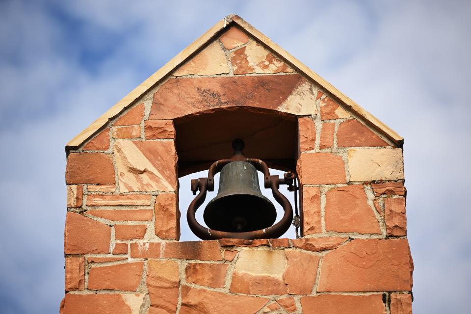 The bell atop the old chapel at the former Utah State Prison site in Draper is all that is left on Saturday, Nov. 11, 2023. | Scott G Winterton, Deseret News