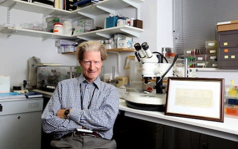 British clone pioneer Sir John Gurdon, who was drastically underestimated in his school report - Credit: Clara Molden/The Telegraph