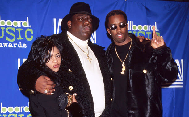 Sean "Puff Daddy" Combs With Notorious B.I.G. and Lil' Kim at the 1995 Billboard Music Awards on December 6, 1995
