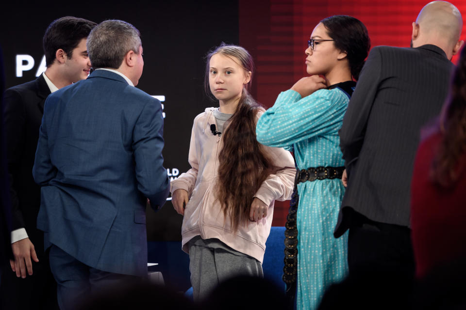 Greta Thunberg asiste a Davos (Photo by FABRICE COFFRINI/AFP via Getty Images)