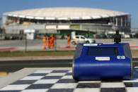 A machine tests for PM 2.5 levels in front of 2016 Rio Olympic Park in Rio de Janeiro, Brazil, June 17, 2016. Picture taken June 17, 2016. REUTERS/Ricardo Moraes