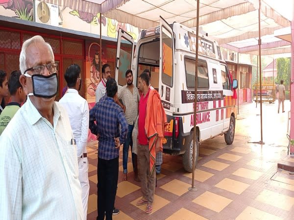  Visual of ambulance outside Baghambari Math (File Photo/ANI)