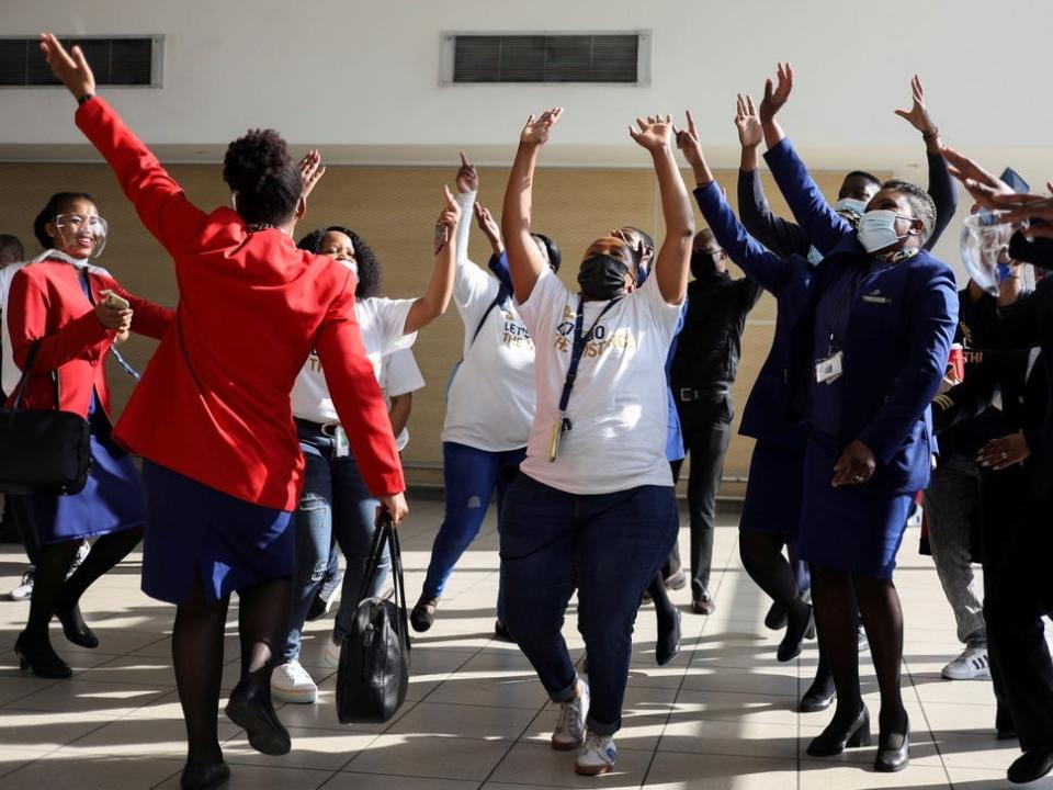 SAA employees dance after relaunch