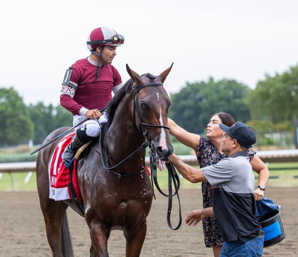 Dornach took an early lead in the Haskell race and never gave it up. Haskell Day at Monmouth Park in Oceanport, NJ on July 20, 2024.