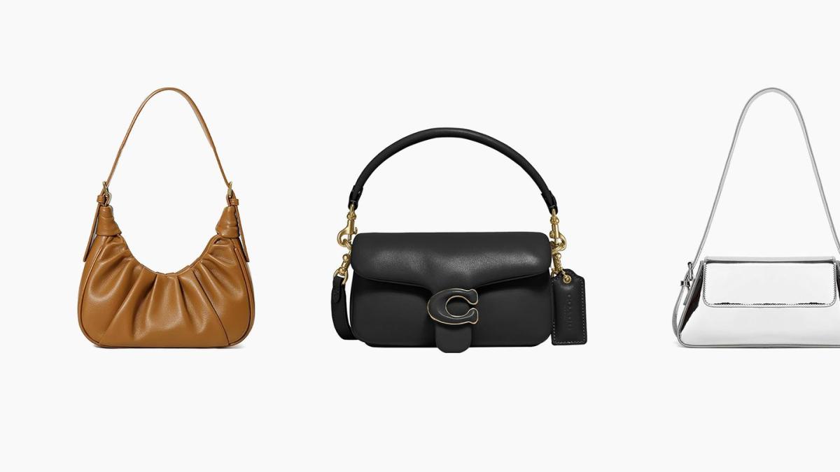 JW Pei Gabbi Handbag Vegan Leather Brown Crescent Shape With