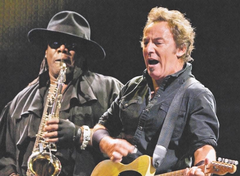 Clarence Clemons and Bruce Springsteen performing in Madrid in 2008.