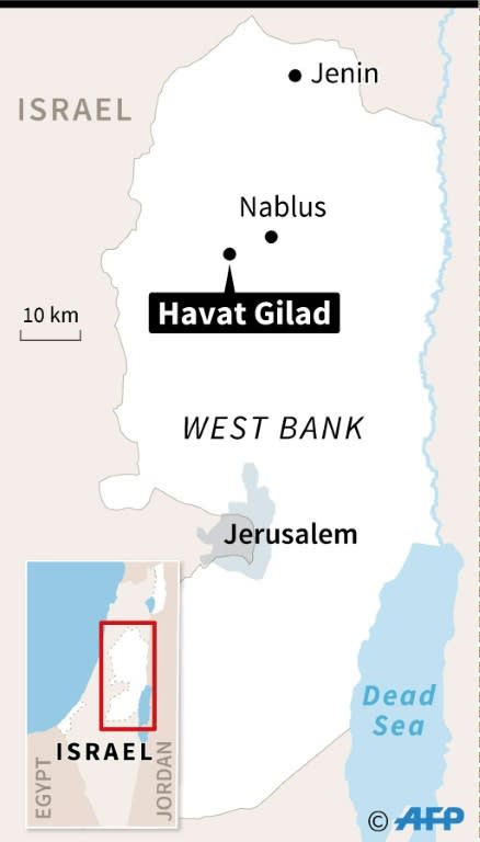 Map locating Havat Gilad in the West Bank