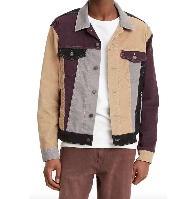 Colorblock Corduroy Trucker Jacket