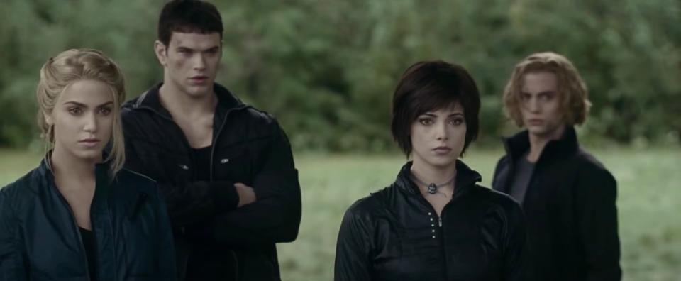 Nikki Reed, Kellan Lutz, Ashley Greene, and Jackson Rathbone in "The Twilight Saga: Eclipse."