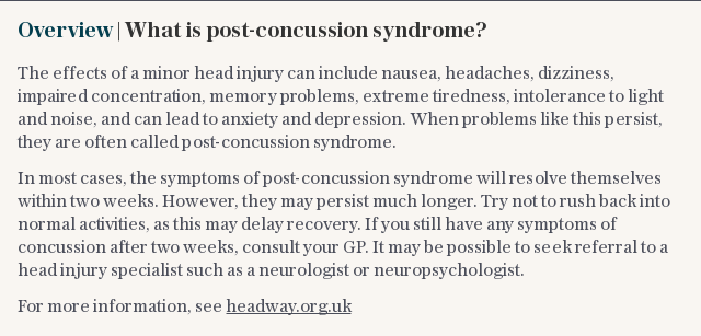 Overview | What is post-concussion syndrome?