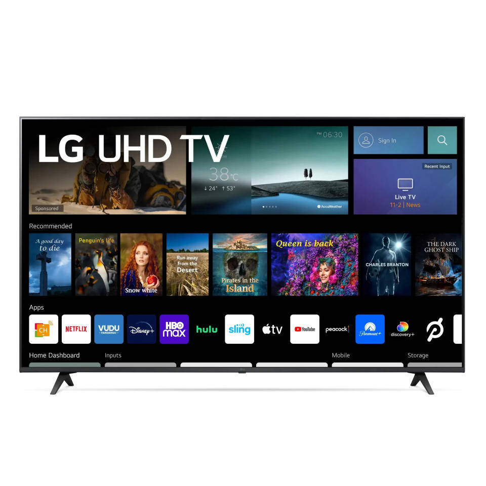 With webOS 22, this 55-inch 4K ultra-high-definition smart TV also lets you create separate viewing profiles with personalized recommendations for all your family. Use all your favorite streaming apps as well as the 300-plus free LG Channels. Promising review: 