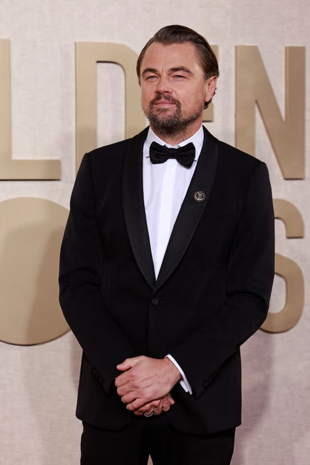 Leonardo DiCaprio kept it classic in a stylish black suit. 