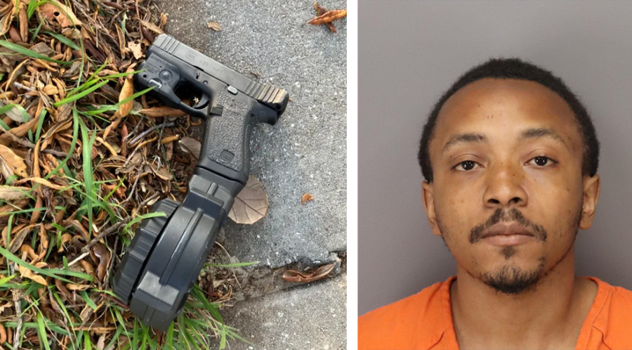 Suspected weapon (left), and Germaine Small (right) (Courtesy: Pinellas County Sheriff’s Office)