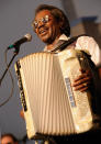 NEW ORLEANS, LA - APRIL 27: New Orleans musical legend Buckwheat Zydeco performs during the 2012 New Orleans Jazz & Heritage Festival Presented by Shell at the Fair Grounds Race Course on April 27, 2012 in New Orleans, Louisiana. (Photo by Rick Diamond/Getty Images)