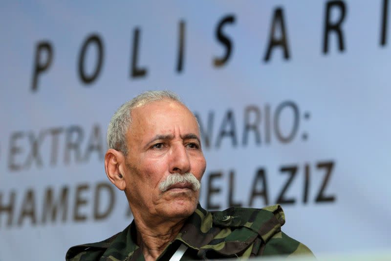 FILE PHOTO: Ghali reacts during an extraordinary congress at the Sahrawi refugee camp of Dakhla