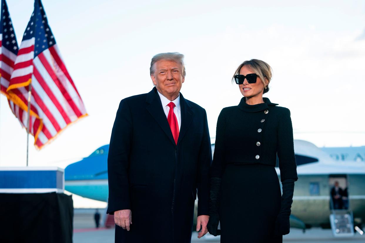 Donald and Melania Trump skipped Joe Biden's inauguration but not, as it turns out, the chance to get vaccinated against the coronavirus. (Photo: ALEX EDELMAN/AFP via Getty Images)