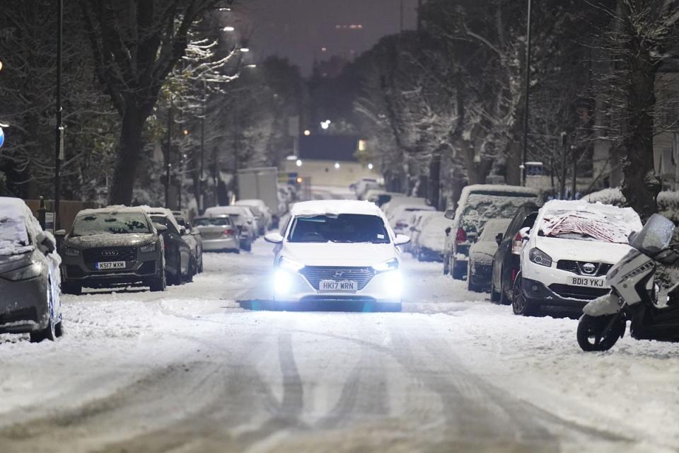 Commuters have faced difficult driving conditions (James Manning/PA) (PA Wire)