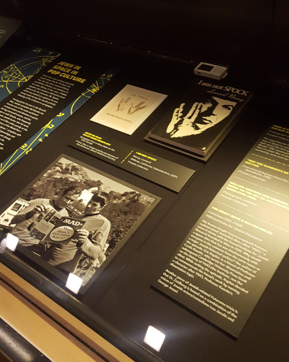 The original suggestion to create an exhibit on Jews in science fiction was not lost, since the space exhibit features memorabilia from science fiction shows and books. <cite>Kasandra Brabaw/Space.com</cite>