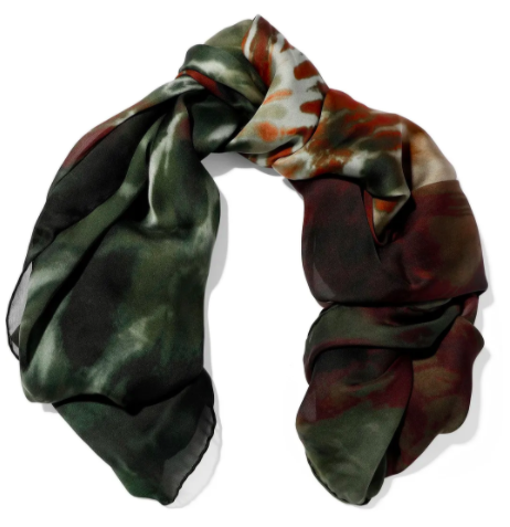 Valentino tie-dye silk-chiffon scarf, US$260, Approx S$360 (was US$521). PHOTO: The Outnet