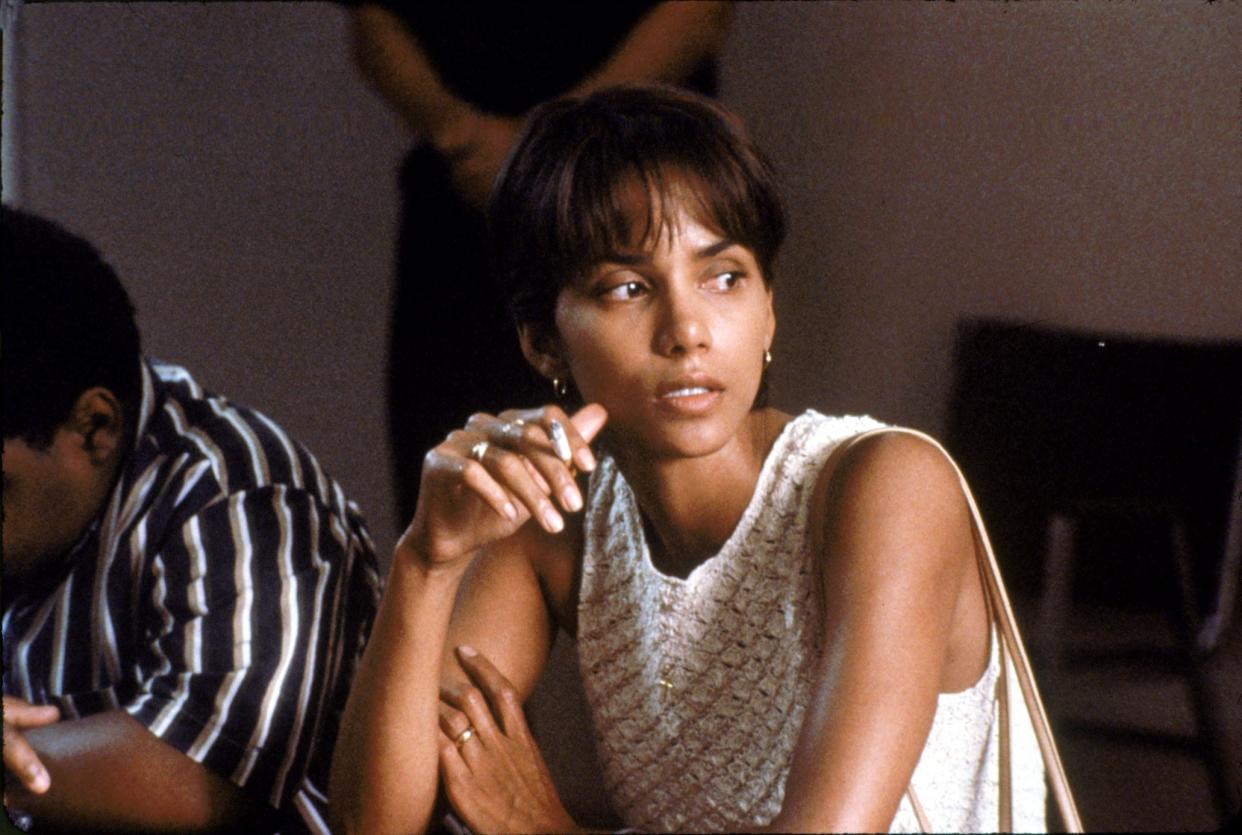 Halle Berry plays a widow falling for the corrections officer who assisted with her husband's execution in "Monster's Ball."