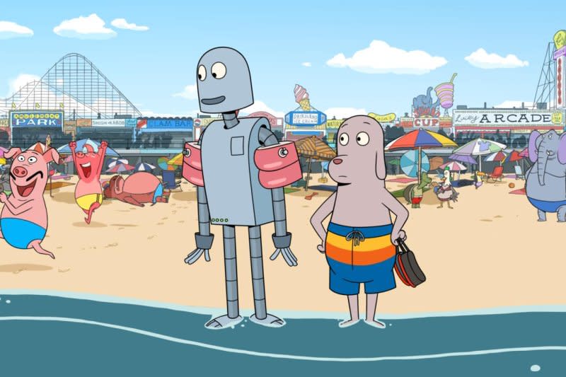 A fun day at the beach proves disastrous in "Robot Dreams." Photo courtesy of Neon