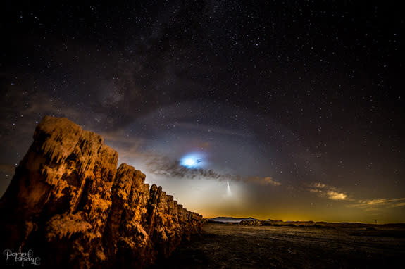 Photographer Porter Tinsley captured this stunning photo of Trident missile test by the U.S. Navy on Nov. 7, 2015 as seen from the shore of the Salton Sea in Southern California.