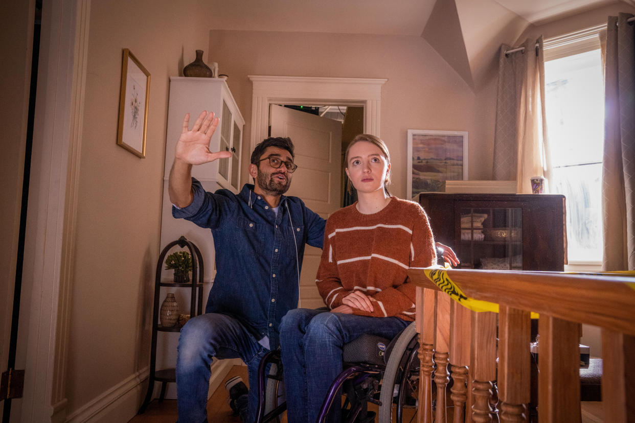 Director Aneesh Chaganty (left): “To say a disabled character has to be played by a disabled actor [is] a very, very simple mindset of just slipping a card into a deck. Hopefully if we keep that going, we’ll be a whole diverse coalition making movies.” (Photo: Allen Fraser/Hulu)