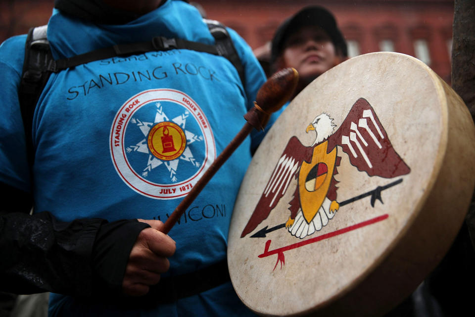 Protesting the Dakota Access pipeline, Native Americans march on Washington, D.C.